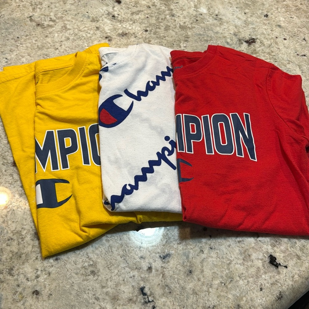 3 youth large champion tshirts